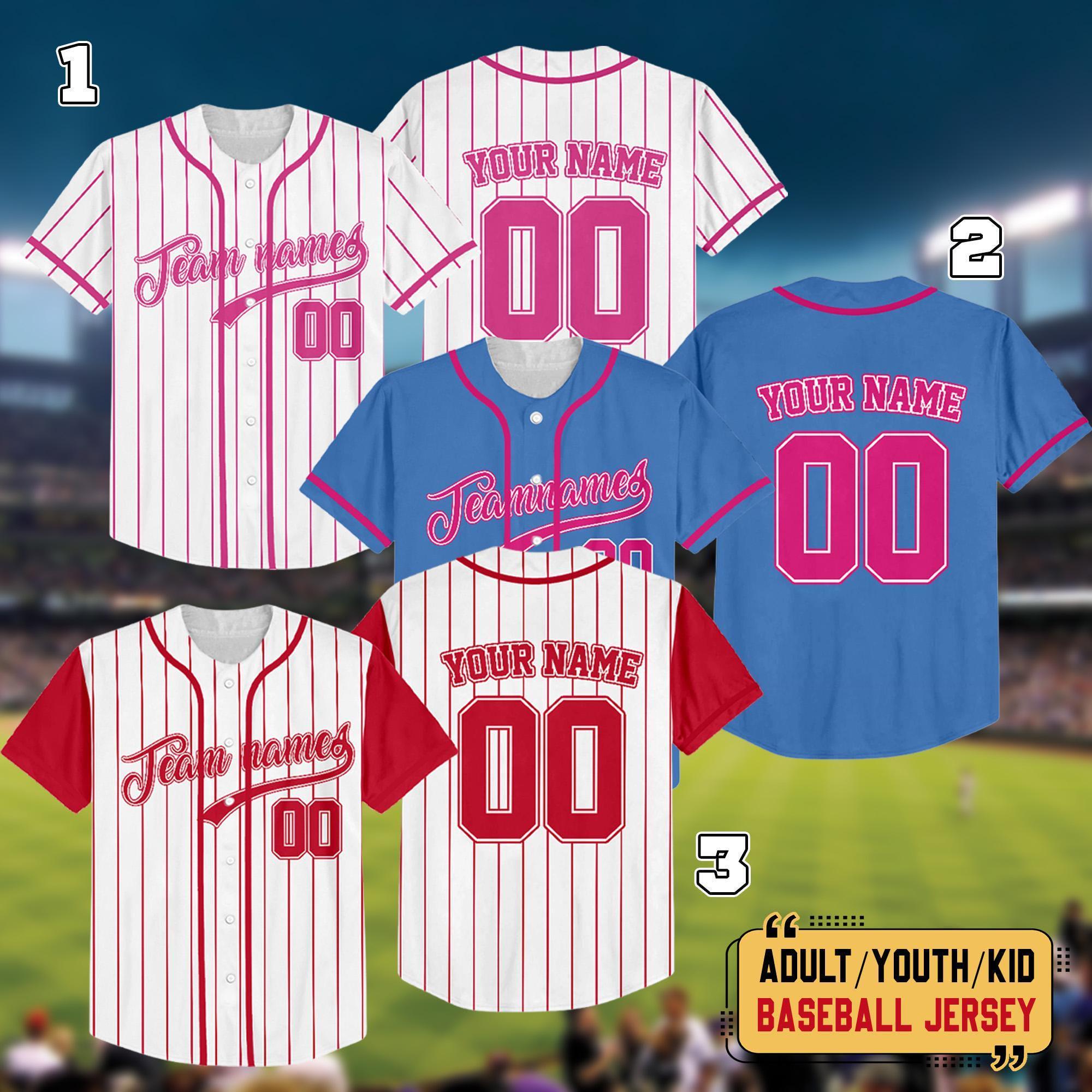 Discover Personalized Team Name Number Baseball Jersey, Custom Baseball Jersey For Adult Youth Kid