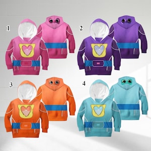 Super Cats Halloween Costume Hoodie, Kitties Hero Group Matching Cosplay Costume Outfit, Cartoon Character Costume All Over Printed Clothing