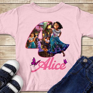 Personalize Encanto Birthday Girl Shirt, Isabela Custom Name Age T-Shirt, The Madrigals Encanto Family Movie Matching Tee, Gift For Daughter