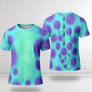 James P. Sullivan Sulley Monsters Inc 3D Shirt, Big Green And Purple Monster Costume Shirt,  Monster Character Cosplay Tee, Halloween Gift