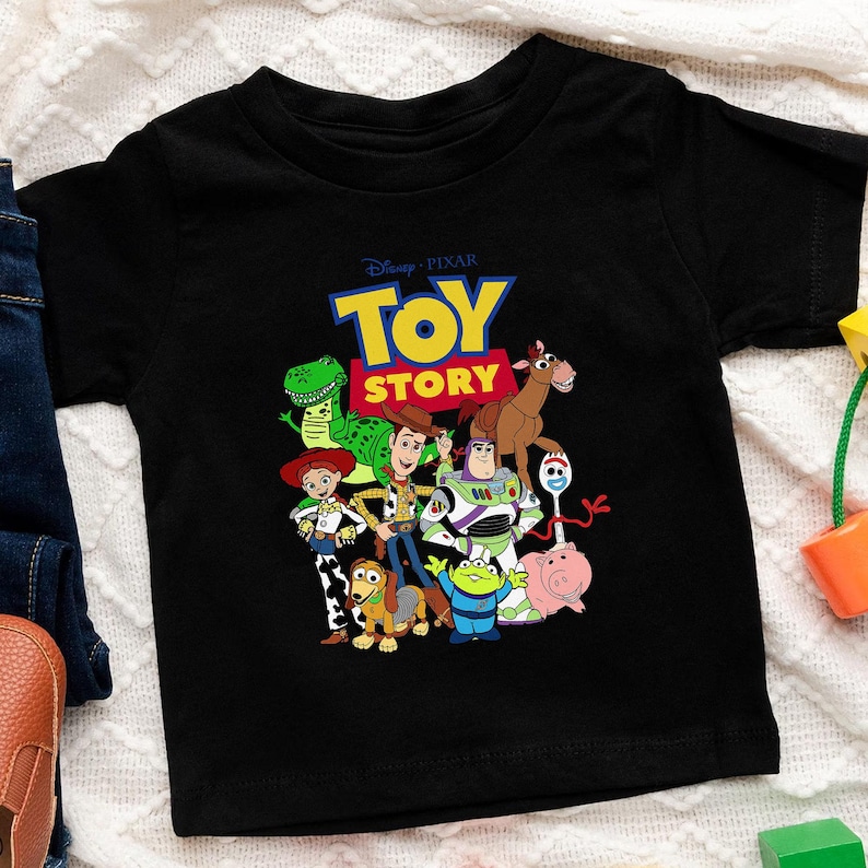 Retro Toy Story Movie Portrait Logo Shirt, Funny Toy Story Unisex T-shirt, Toy Story Family Birthday Theme Gift For Adult Kid Toddler Tee afbeelding 1