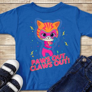 Funny Ginny Super Kitties Character Shirt, Cute Super Cat Paws Out Claws Out Shirt, Trending Super Kitties Character Custom T-Shirt For Kid