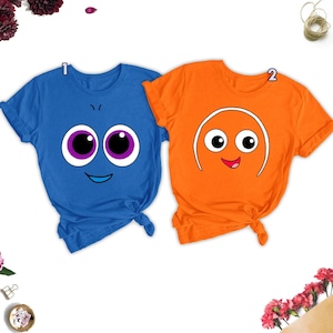 Finding Nemo Costume Shirt, Finding Dory Tee, Nemo And Dory Matching Halloween Cosplay, Ocean Family Fish Face Theme Birthday Gift For Kid