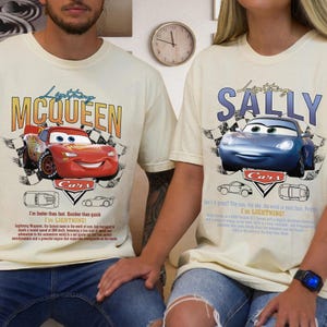 Retro Disney Cars Matching Shirt, Lightning McQueen And Sally Hoodie, McQueen Shirt, Disney Couple Cars Shirt, Disney Shirt Couple Tee