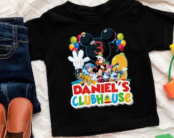 Personalized Mickey Mouse Clubhouse Birthday Shirt, Disney Mickey Mouse Birthday Tshirt, Mickey Clubhouse Birthday Kid Outfit, Birthday Gift