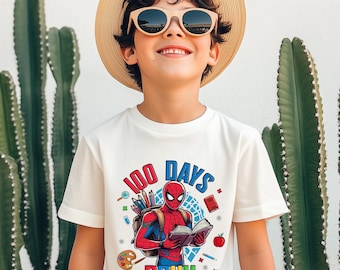 Spiderman 100 Days Of School Shirt For Kid, School Shirt, 100 Days Bruh Gift, 100 Days Of School Teacher T-Shirt, Spiderman Hero Shirt