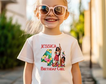 Personalized Moana 2  Birthday Family Shirts, Custom Princess Family Moana Matching T-Shirt, Island Birthday Girl Party Shirt, Moana Shirt