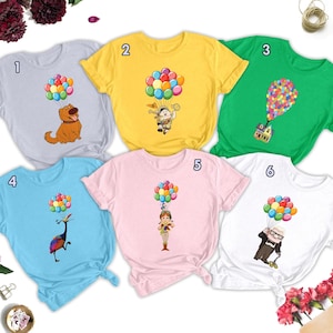 Characters Matching Shirt, Old Couple Movie Shirt, Up Balloon Matching Group Shirt, Adventure Is Out There Trip Shirt, Birthday Party Shirt