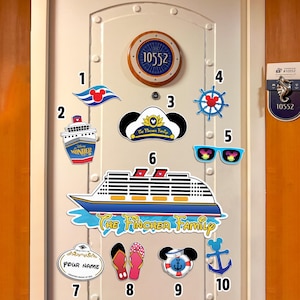 Custom Disney Cruise Captain Hat Sign Group Magnet, Personalized Disney Cruise Magnet, Stateroom Decor, Door Decor, Custom Disney Magnet