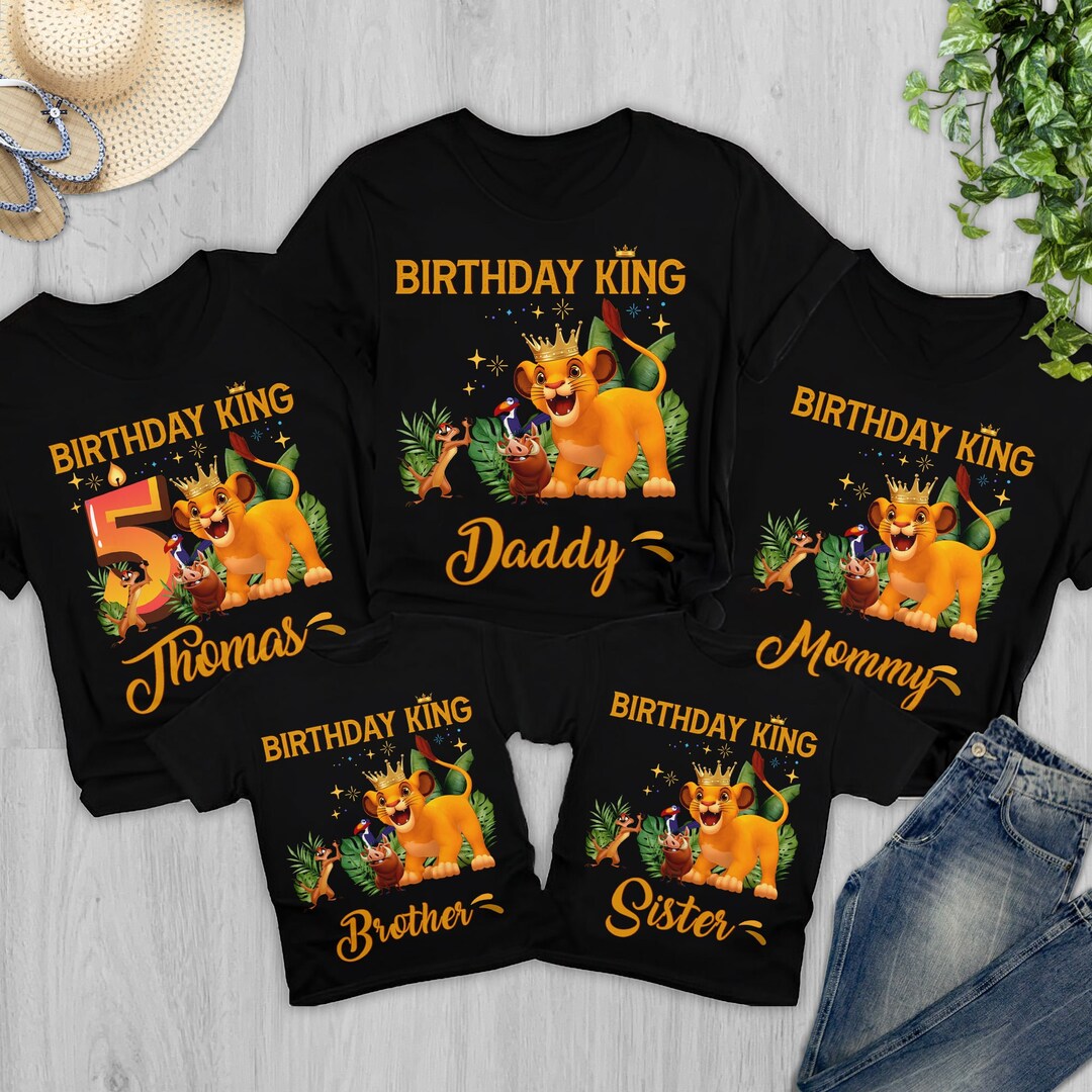 Custom Birthday King Shirt for Kids Toddler Lion Birthday - Etsy