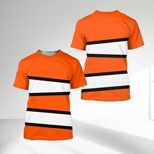 Animated Clownfish Costume Cosplay 3D Shirt, Fish Adventure Halloween Costume Shirt, Fish Cartoon All Over Print 3D Group Matching Tee