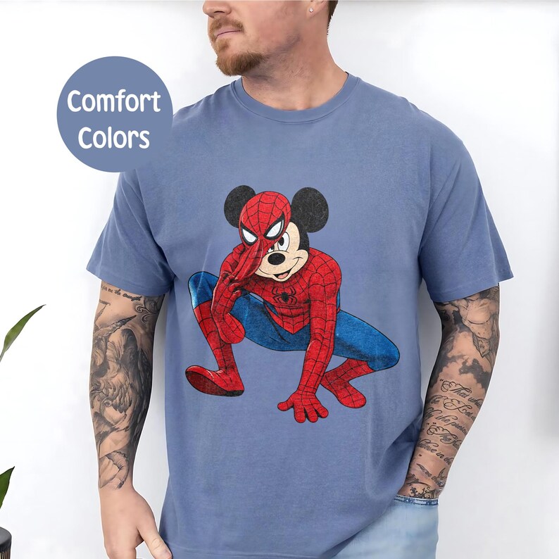 Mickey Spider Shirt, DN Spiderman Tee, Shirt For Spiderman Fan, DN Land Trip Shirt, Marvel Superhero Birthday Boy T-Shirt bild 6