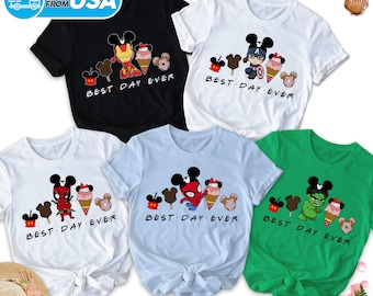 Custom Best Day Ever Superhero Shirt For Kid, Baby Superheroes Ice Cream Shirt, Superheroes Group Shirts, Baby Superheroes Matching Tee