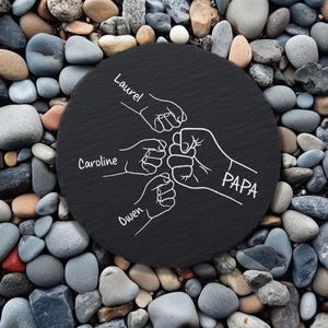 Fist Bump Dad And Kids Stone Sign Gift From Kids Sign Gifts For Dad Father&#39;s Day Unique Gift For Dad Garden Stone With Kids Names Grandpa
