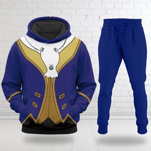 Beast and The Beast Prince Costume Cosplay 3D Shirt, Halloween Costume Family Group Hoodie, Beast and Belle Couple Sweatshirt