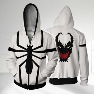 Venom 3D Halloween Costume Hoodie, Superhero Villain Cosplay Costume Sweatshirt, Symbiote 3D Cosplay Costume Clothing, All Over Print Hoodie