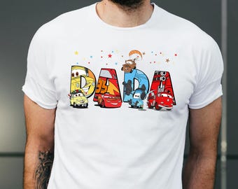 Personalized DN Cars McQueen Dad T-Shirt, Customized Cars Lightning McQueen Shirt, Magic Kingdom Tee, Father's Day Gift For Him