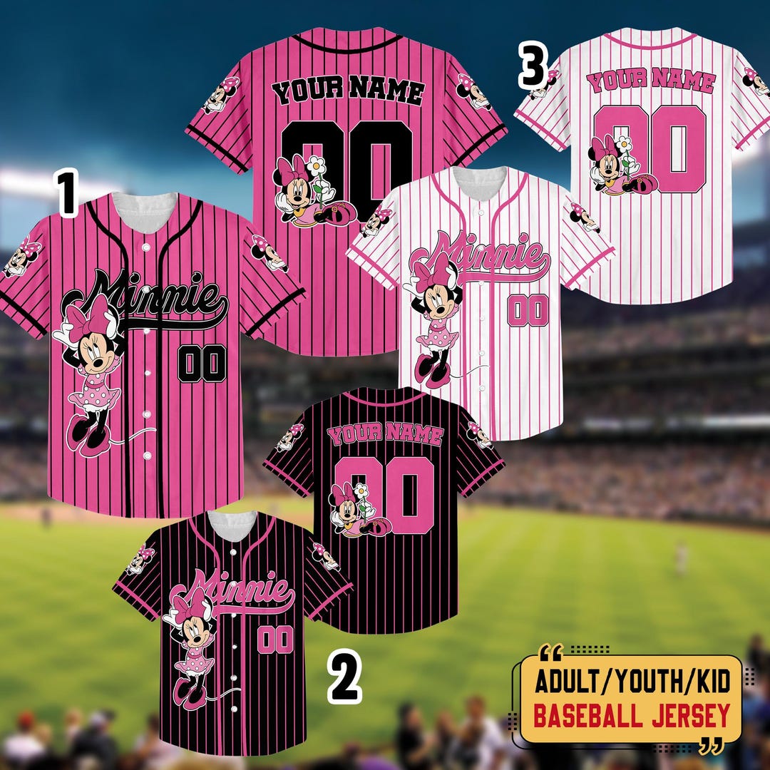 Minnie Baseball Personalized Minnie Baseball Jersey, Cute Minnie Matching Jersey ...