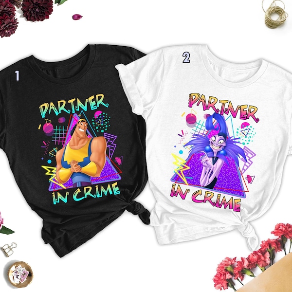 Retro Yzma and Kronk 90s Partner In Crime Shirt, Emperor's New Groove Movie Villains Couple Matching T-shirt, Valentine Couple Gift Tee RE