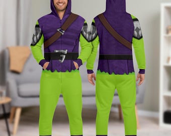 Goblin Costume Jumpsuit, The Amazing Spider Man Character All Over Print Hoodie Sweatpants, Green Goblin Halloween Cosplay 3D Pajamas