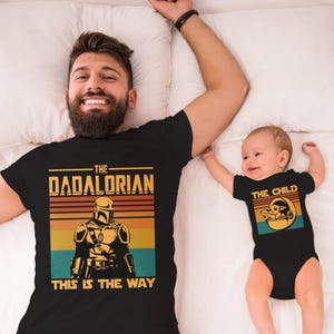 Dadalorian And The Child Matching Set, This Is The Way Dadalorian Shirt For Dad, First Fathers Day Gift, Dad and Baby Matching Shirts