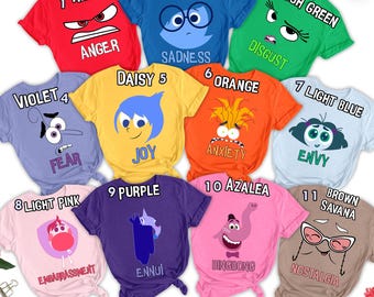Inside Out Costume,  Inside Out Characters Matching, Inside Out 2 Shirt, Inside Out Group Halloween Costume, Inside Out Family Trip Tee RE