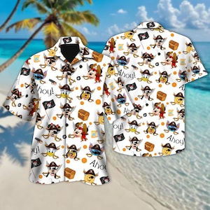 Mickey And Friends Cruise Hawaiian Shirt, Pirates Of The Caribbean Mickey Button Up, Mickey Pirate Hawaii Shirt, Mickey And Friends Shirt