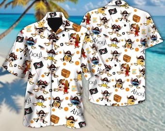 Mickey And Friends Cruise Hawaiian Shirt, Pirates Of The Caribbean Mickey Button Up, Mickey Pirate Hawaii Shirt, Mickey And Friends Shirt