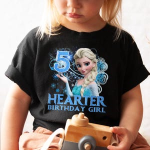 Personalized Frozen Birthday Matching Shirt, Customized Elsa Anna Kristoff Olaf Birthday T-Shirt, Princess Birthday Theme, Party Outfit RE image 2