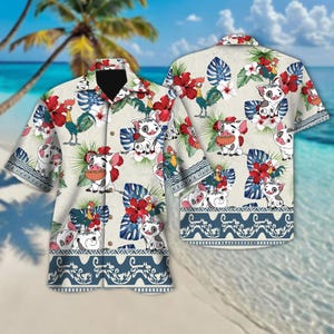 Disney Moana Pua And Heihei Floral Hawaiian Shirt, Disneyland Family Summer Trip Hawaii Shirts, Native Princess Moana Maui Unisex Shirt