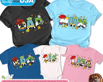 Custom Name Toy Family Birthday Boy Shirt, Personalized Toy Movie Family Matching Shirts, Birthday Gifts For Kid, Toy Group Tee