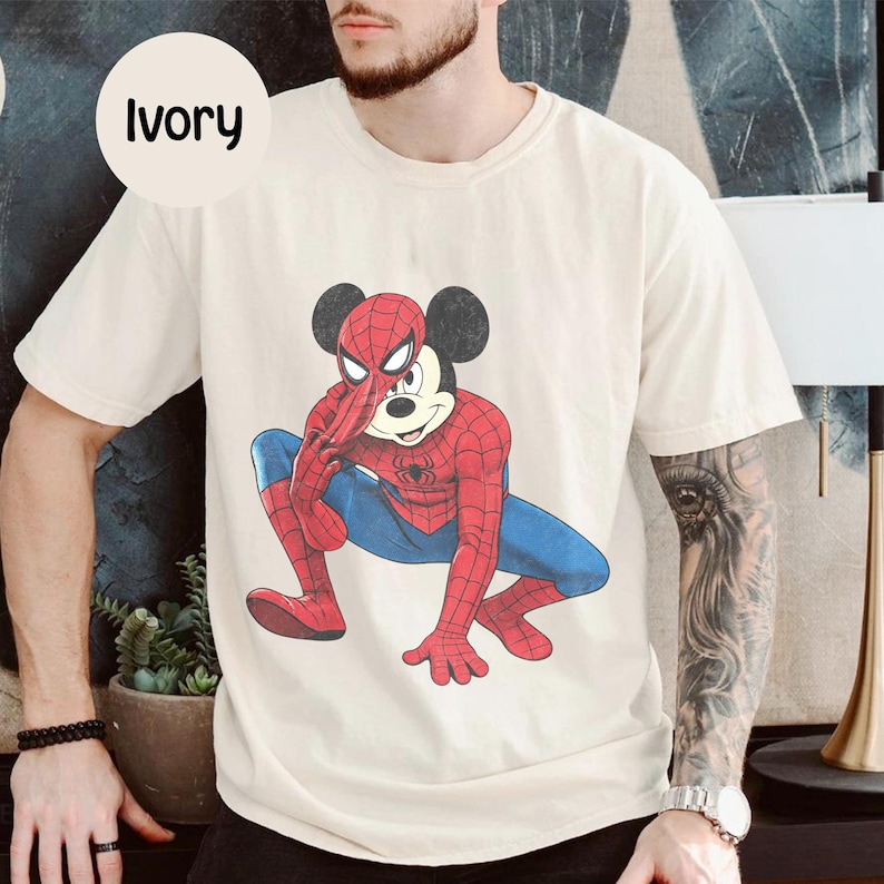 Mickey Spider Shirt, DN Spiderman Tee, Shirt For Spiderman Fan, DN Land Trip Shirt, Marvel Superhero Birthday Boy T-Shirt bild 1