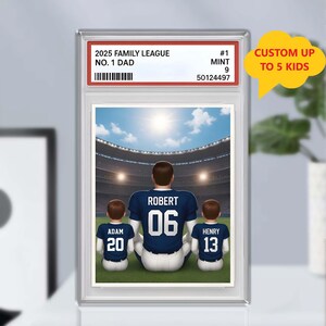 Football numéro 1, papa, grand-père, homme et enfants, style carte à collectionner, plaque acrylique personnalisée, cadeau de fête des pères pour papa, cadeaux pour mari