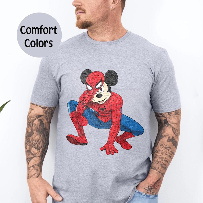 Mickey Spider Shirt, DN Spiderman Tee, Shirt For Spiderman Fan, DN Land Trip Shirt, Marvel Superhero Birthday Boy T-Shirt bild 8