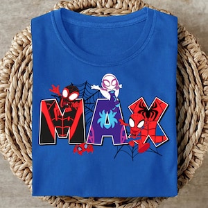 Personalized Disney Spider Hero And His Friends T-Shirt, Custom Name Junior Hero Theme Kid Shirt, Hero Party Theme Tee, Spider Gift RE