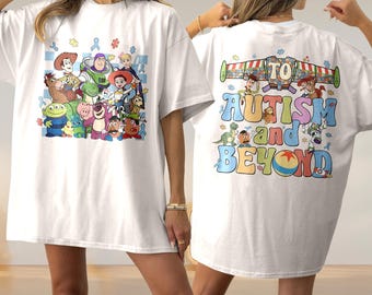 Toy Story To Autism and Beyond T-shirt, Disney Toy Story Autism Awareness  Gift, Autism Puzzle Piece Disneyland Family Trip Shirt