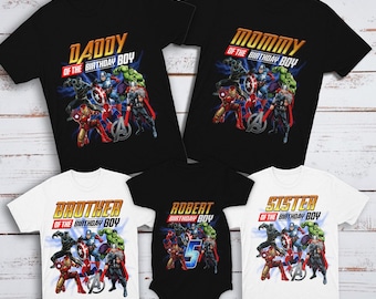 Personalized Avenger Birthday Shirt, Avenger Boy Birthday Shirt, Superhero Family Matching Tee, Hero Lover, Super Hero Group Party Theme RE