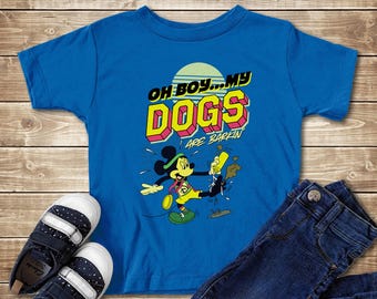 Mickey Oh Boy My Dogs Are Barking T-Shirt, Funny DN Mickey Character Shirt, Cute Mickey Mouse Character Shirts, Mickey Mouse Movie Shirt