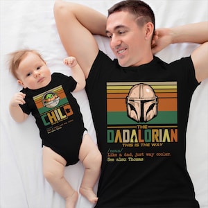 Dadalorian and Child Matching Shirt, Disney Star Wars Dad, Dadalorian Shirt, Dad and Son Set, Pregnancy Announce First Fathers Day Gift
