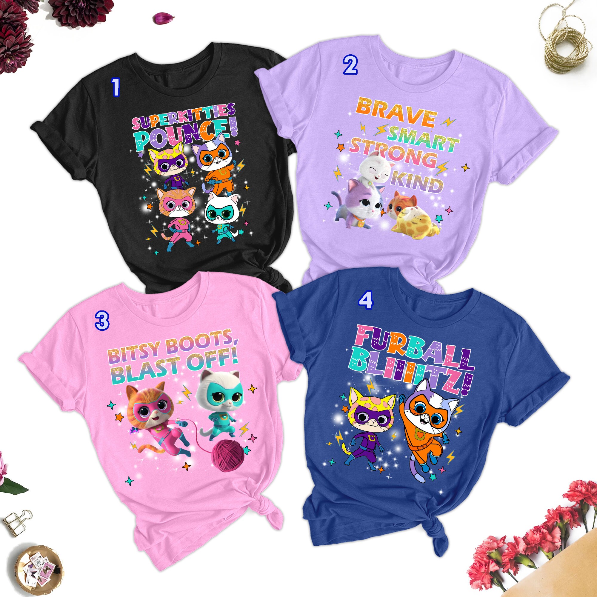 Super Kitties Costume Shirt Superkitties Pounce Custom Halloween Unisex  T-Shirt - AnniversaryTrending
