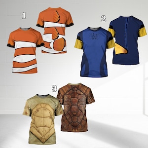 Finding Nemo Dory Costume 3D Shirt, Fish Ocean Cartoon Cosplay Costume Tee, Finding Nemo Character All Over Print Shirt, Halloween Gift