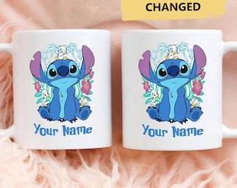 Personalized Blue Alien Dog Movie Mug, Custom Cartoon Dog Coffee Office Mug, Cute Blue Dog Character Tea Cup, Dog Lover Gift For Birthday