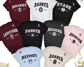 Avengers All Team Group Matching Shirt, Custom Superhero Squad Sweatshirt, Romanoff Stark Banner Rogers Shirts, Gift For Friends,Family