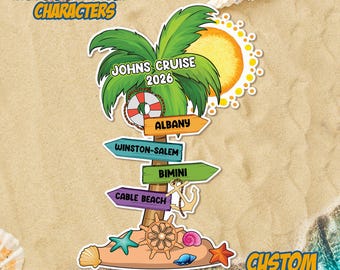 Custom Cruise Door Magnets Sign Tropical Direction Magnet, Personalized  Cruise Door Magnets, Custom Family Trip Destinations Magnet