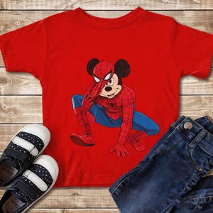 Mickey Spider Shirt, DN Spiderman Tee, Shirt For Spiderman Fan, DN Land Trip Shirt, Marvel Superhero Birthday Boy T-Shirt bild 4