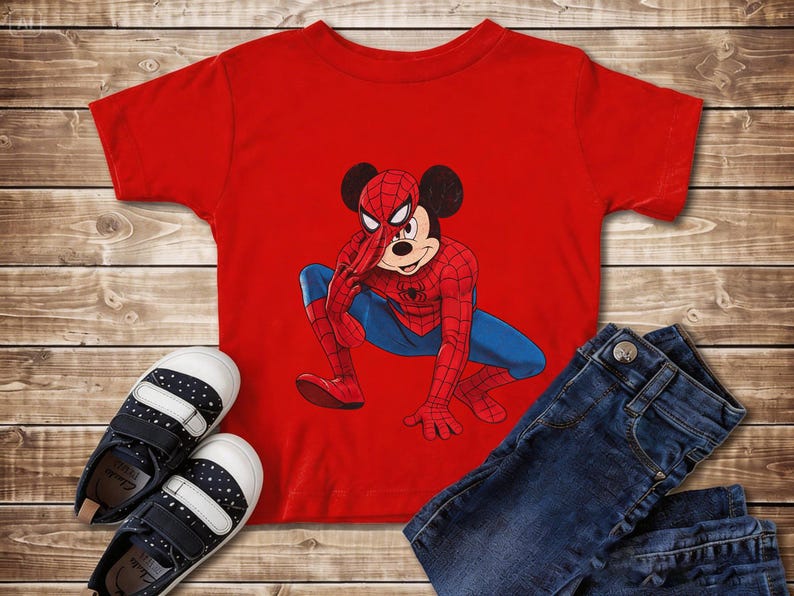 Mickey Spider Shirt, DN Spiderman Tee, Shirt For Spiderman Fan, DN Land Trip Shirt, Marvel Superhero Birthday Boy T-Shirt bild 4