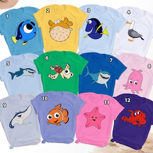 Finding Nemo Group Matching Shirt, Nemo Cartoon Character Halloween Costume Shirt, Fish Movie Birthday Family Shirt, Magic Kingdom Shirt