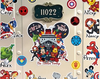 Personalized DN Cruise Line Marvel Character 2026 Magnet, Custom  Super Heroes DN Destiny Magic Magnet, Family Cruise Door Magnet