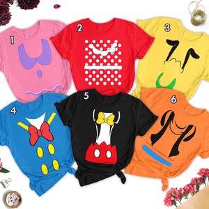 Funny Mickey And Friends Halloween Costume Group Shirt, Disney Movie Halloween Matching Shirt, Mickey Character Halloween Party Gift