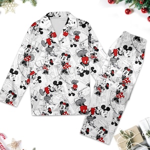 Cute Mickey Mouse Pajamas, Animated Minnie Mouse Shirt, Cartoon Pajamas Women Set, Magic Kingdom T-Shirt, Christmas Family Trip Gift